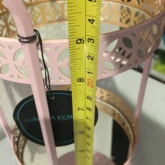 Cynthia Rowley Pink Organizer Shelf = Mirror Glass 7x9  New - Picture 6 of 8